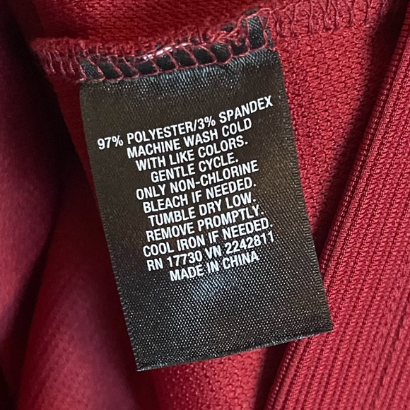 Deep Red Peplum Fitted Dress - size XL - Picture 5 of 5